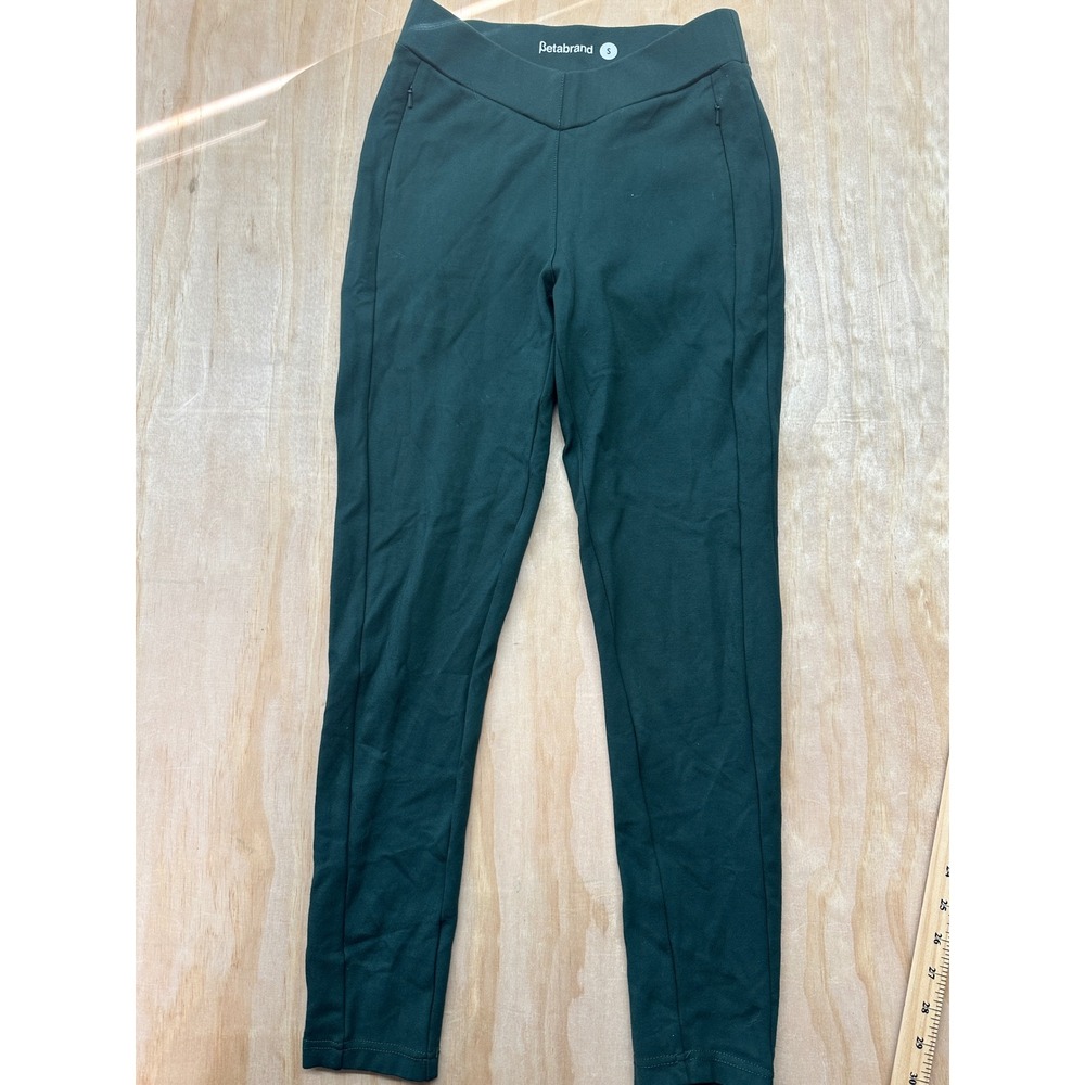 Betabrand Journey Pant Forest Green Slim Leg High Rise Trousers Womens Small